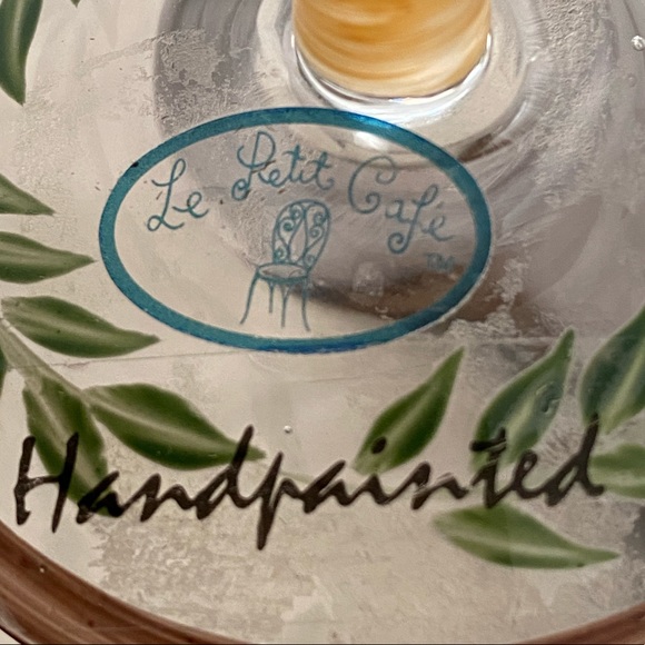 Elephant Wine Glasses HandPainted Tropical PalmTrees Bamboo Stem Le Petit Cafe 2 - Picture 14 of 16